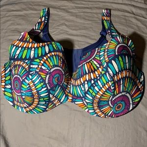 EUC Cacique Multi Color Geometric Floral Print Bra
